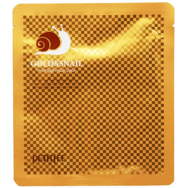 Hydrogel facial mask GOLD/Snail Mucin Gold&Snail Transparent Gel Mask Pack Petitfee & Koelf 1 pcs